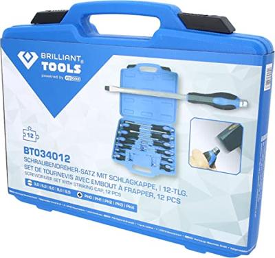 Brilliant Tools BT034012 Schroevendraaierset 12-delig Plat, Kruiskop Phillips