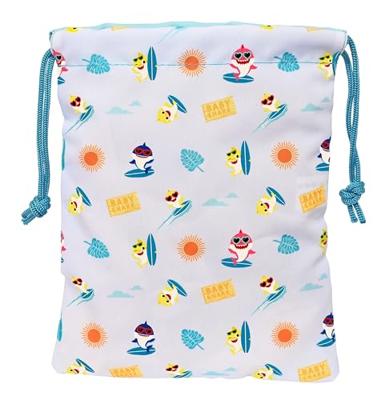 Snacktas Baby Shark Surfing Blauw Wit PVC 20 x 25 x 1 cm Zak