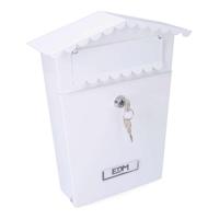 Brievenbus EDM 85802 House Wit Staal 21 x 6 x 30 cm - thumbnail