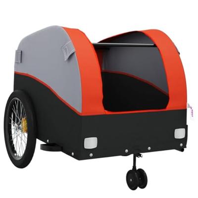 VidaXL Fietstrailer 45 kg ijzer zwart en oranje VidaXL Fietstrailer 45 kg ijzer zwart en oranje