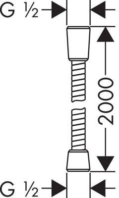 Hansgrohe Sensoflex metalen doucheslang 200 cm, chroom
