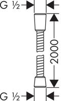 Hansgrohe Sensoflex metalen doucheslang 200 cm, chroom - thumbnail