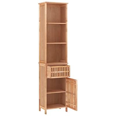 Badkamerkast 42x29x182 cm massief walnotenhout