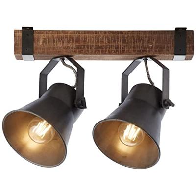 Brilliant 2-lichts plafondlampDecca zwart met bruin - 85829/46