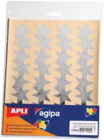 Agipa metallic stickers, blister met 128 stuks, goud en zilver, ster 35 mm - thumbnail
