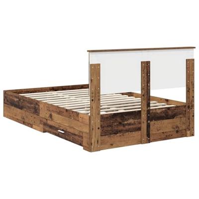 Bedframe met lade met hoofdeinde met opslag Bewerkt hout