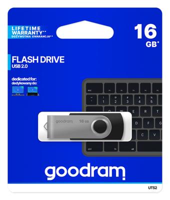 Goodram UTS2 USB flash drive 16 GB USB Type-A 2.0 Zwart, Zilver