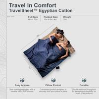 Cocoon Travel Sheet Double Egyptian Cotton Lakenzak Khaki / Tuareg - thumbnail