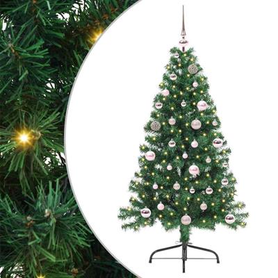 VidaXL Kunstmatig voorverlicht kerstboom met 150 led groen 150 cm pvc
