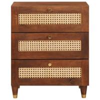 Nachtkastjes Bruin 50 x 33 x 60 cm Bamboe en massief mango hout - thumbnail