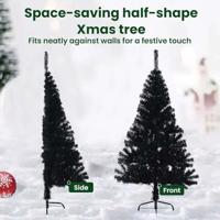 VidaXL Kunstmatig voorverlicht kerstboom met 150 led zwart 150 cm pvc - thumbnail