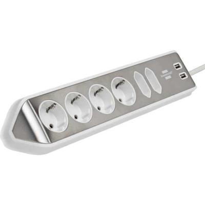 Brennenstuhl 1153590620 Bureaustekkerdoos Zilver, Wit Randaarde stekker 1 stuk(s)
