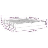 Bedframe zonder matras 200x200 cm massief hout eiken - thumbnail
