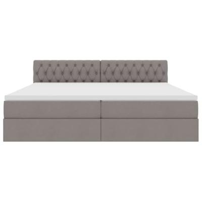 Opbergbed met matras met matras Taupe 200 x 200 cm Bewerkt hout