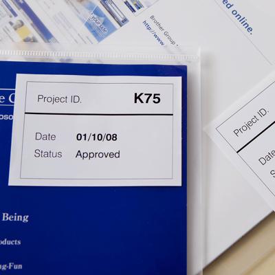 Printerlabels Brother DK-44205 62 mm x 30,48 m Zwart/Wit (3 Stuks)