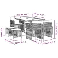 9-delige Tuinset met kussens poly rattan gemengd beige - thumbnail
