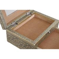 Doos-Juwelenkistje Home ESPRIT Wit Champagne Hout Aluminium 17,5 x 12,5 x 8,5 cm - thumbnail