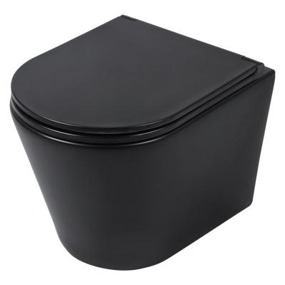Wandtoilet Differnz Met PK Uitgang Rimless Inclusief Toiletbril Mat Zwart Differnz Wandtoilet Differnz Met PK Uitgang Rimless Inclusief Toiletbril Mat Zwart Differnz