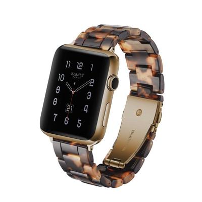 Eenvoudige mode hars horloge band voor Apple horloge serie 4 40mm & serie 3 & 2 & 1 38 mm (schildpad)