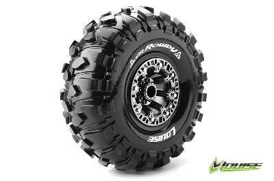 Louise CR-ROWDY Banden Set - Super Soft - 2.2" Velgen Zwart/Chroom - Hex 12mm