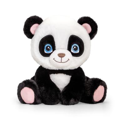 Pluche knuffel dier zwart/witte panda 25 cm   -