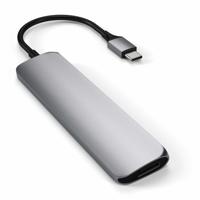 SATECHI USB-C Hub Slank Multipoort Adapter V2 Met 60W USB-C PD, 4K HDMI (60Hz), Micro/SD Kaartlezers, USB 3.0 - Voor M2/ M1 Macbook Pro/Air, M2/ M1 iPad Pro/Air, M2 Mac Mini, iMac M1 (Spacegrijs) - thumbnail