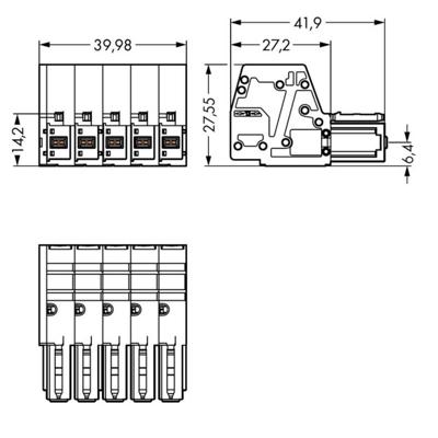 WAGO 831-3105/019-004 Female behuizing (kabel) 831 Totaal aantal polen 5 Rastermaat: 7.62 mm 5 stuk(s)