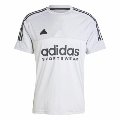Heren-T-Shirt met Korte Mouwen Adidas Tiro Grijs - Maat: L
