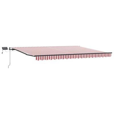VidaXL Inklapbaar zonnescherm rood en wit 400 ×300 cm stof