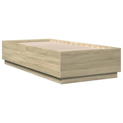 Bedframe met LED-verlichting sonoma eikenkleurig 135x190 cm