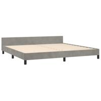 Bedframe zonder matras 200x200 cm fluweel lichtgrijs - thumbnail