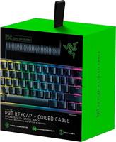 Razer Upgradeset voor PBT-Toetsdoppen en Spiraalkabel (120 Double-shot toetsen, USB-C naar USB-A Kabel, Spiraalkabel) Zwart, US- & UK-Layout - thumbnail