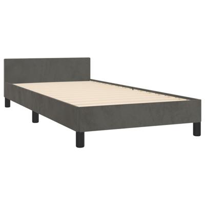 Bedframe zonder matras 120x190 cm fluweel donkergrijs
