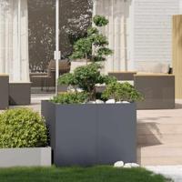 Plantenbak 100x100x80 cm staal antracietkleurig - thumbnail
