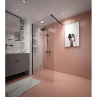 Adema Dawn Inloopdouche - 120x200cm - wandprofiel - stabilisatiestang - helder glas - zwart mat SW1128993/SW1381722/SW1381726 - thumbnail