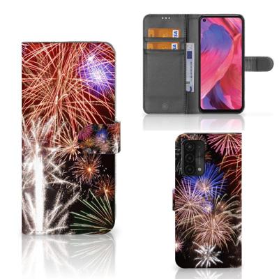 OPPO A54 5G | A74 5G | A93 5G | Wallet Case | met Pasjes | Vuurwerk