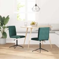 Eetkamerstoelen 2 st fluweel donkergroen - thumbnail