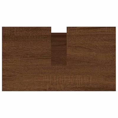 Badkamerkast 58x33x60 cm bewerkt hout bruin eikenkleur