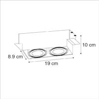 QAZQA Inbouwspot wit GU10 draai- en kantelbaar trimless 2-lichts - - thumbnail