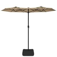 Parasol dubbel dak met LED's 316x240 cm taupe - thumbnail
