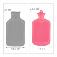 Relaxdays warmwater kruik met hoes roze/grijs 1,5 l | 12 stuks - thumbnail