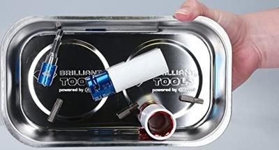 Brilliant Tools BT691165 Magnetisch tablet/schaal van roestvrij staal, 140 x 240 mm