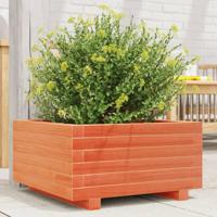 VidaXL Plantenbak 50x50x26,5 cm massief grenenhout wasbruin - thumbnail