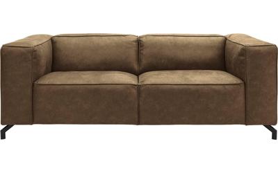 Goossens Bank Calvin groen, micro leer, 2,5-zits, modern design