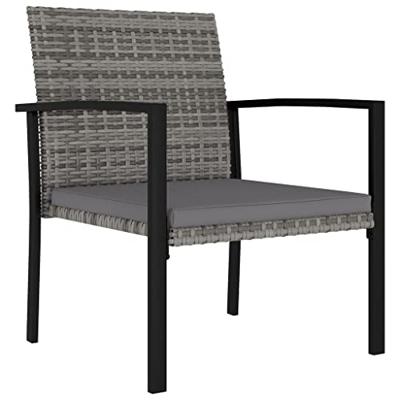 Tuinstoelen 4 st poly rattan grijs - thumbnail