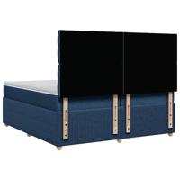 Boxspring met matras stof blauw 200x200 cm - thumbnail