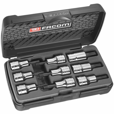 Facom Set van 9 schroevendraaierdoppen torx 1/2" - AMEX.3APB Facom Set van 9 schroevendraaierdoppen torx 1/2" - AMEX.3APB
