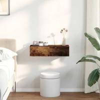 Wandschap met lades 60x26,5x15 cm bewerkt hout gerookt eiken - thumbnail