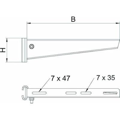 OBO Bettermann 6419412 Wand- en steunbeugel (b x h) 610 mm x 100 mm Metaal 1 stuk(s)