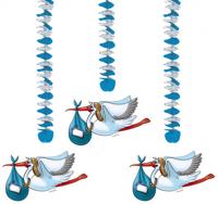 Folat BV Blauwe hangdecoratie, 3st. - thumbnail